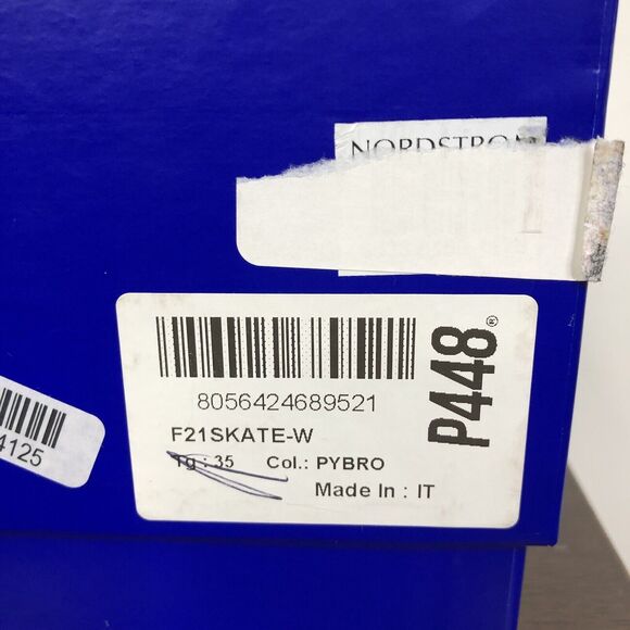 New P448 Skate Snakeskin Print Leather High Top Sneaker Glitter Laces Sz 35/US 5 - Picture 11 of 12